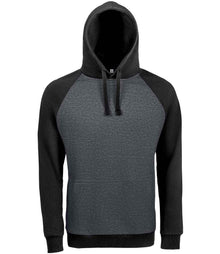 SOL'S Unisex Seattle Contrast Raglan Hoodie 02998 - Charcoal Marl/Black