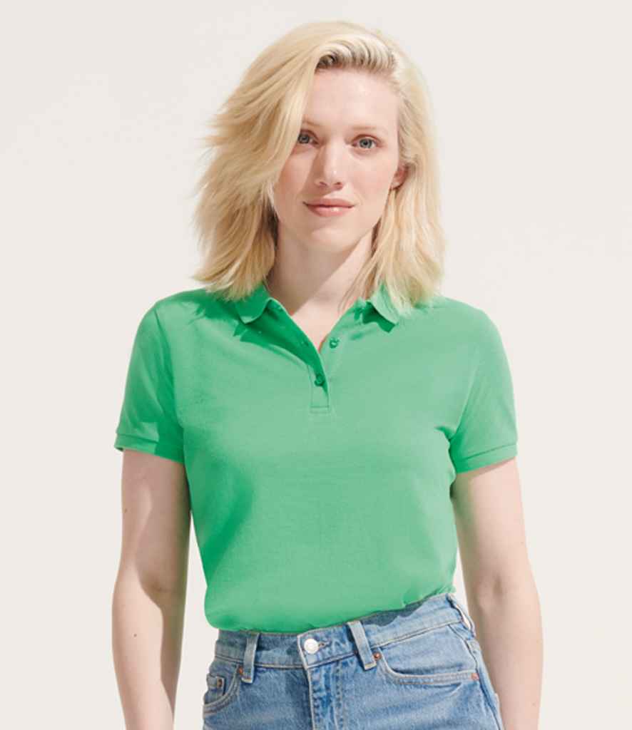 SOL'S Ladies Planet Organic Piqué Polo Shirt 03575 - 03575 Spring Green Model