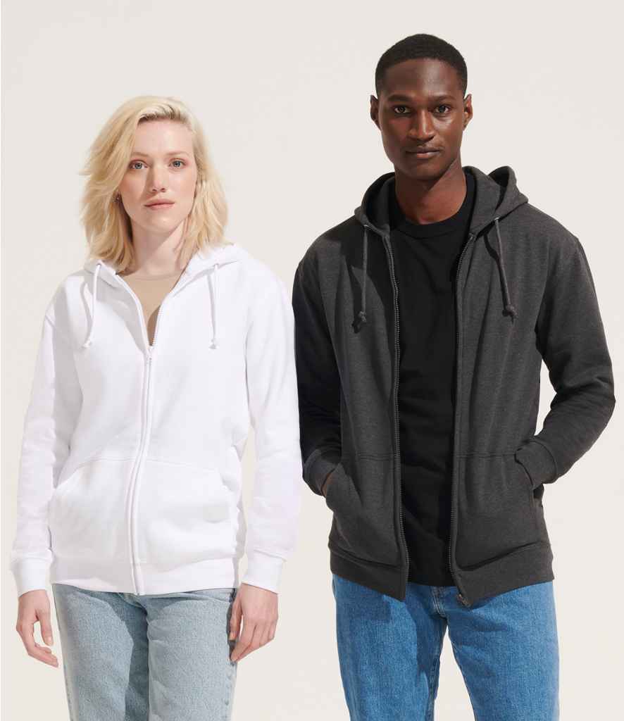 SOL'S Unisex Carter Full Zip Hoodie 03812 - 03812 White Model
