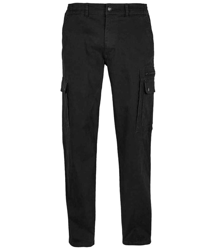 SOL'S Docker Stretch Cargo Trousers 03820 - Black