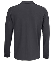 SOL'S Unisex Prime Long Sleeve Piqué Polo Shirt 03983 - 03983 Dark Grey Back