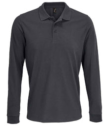 SOL'S Unisex Prime Long Sleeve Piqué Polo Shirt 03983 - Dark Grey