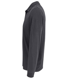 SOL'S Unisex Prime Long Sleeve Piqué Polo Shirt 03983 - 03983 Dark Grey Side