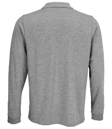 SOL'S Unisex Prime Long Sleeve Piqué Polo Shirt 03983 - 03983 Grey Marl Back