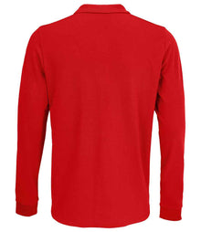 SOL'S Unisex Prime Long Sleeve Piqué Polo Shirt 03983 - 03983 Red Back