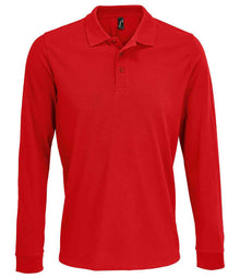 SOL'S Unisex Prime Long Sleeve Piqué Polo Shirt 03983 - Red