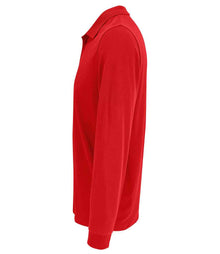 SOL'S Unisex Prime Long Sleeve Piqué Polo Shirt 03983 - 03983 Red Side
