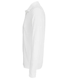 SOL'S Unisex Prime Long Sleeve Piqué Polo Shirt 03983 - 03983 White Side