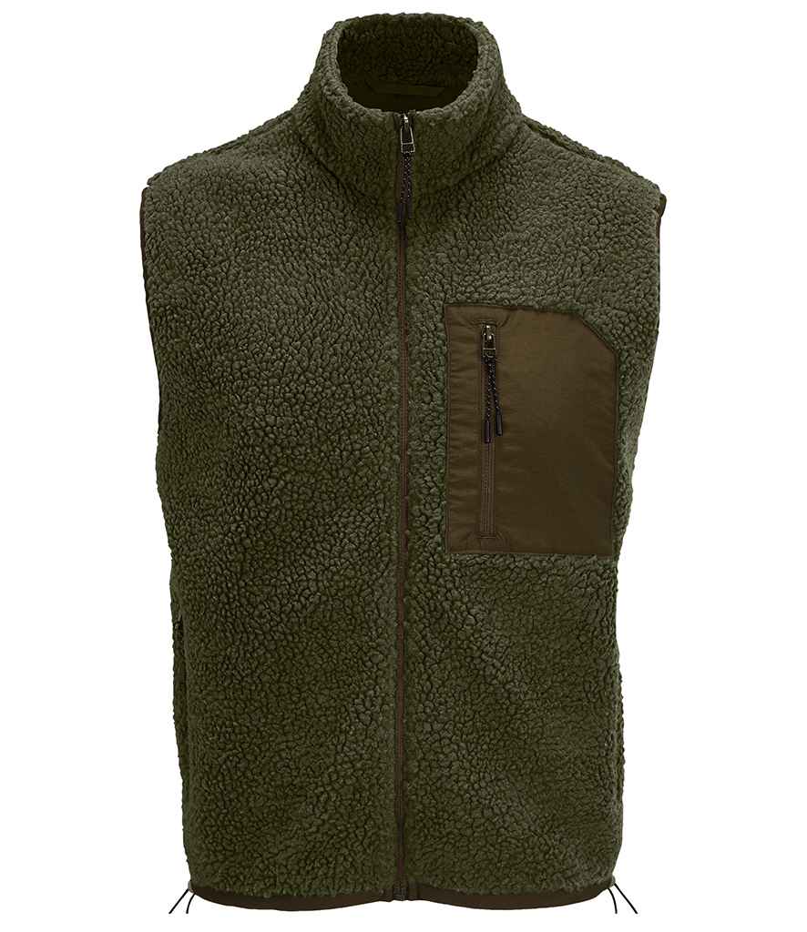 SOL'S Unisex Fury Sherpa Bodywarmer 04041 - Army/Dark Army
