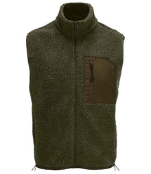 SOL'S Unisex Fury Sherpa Bodywarmer 04041 - Army/Dark Army