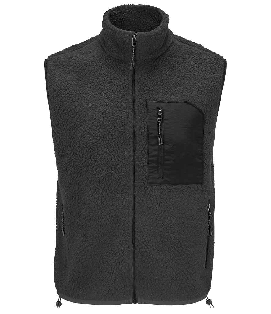SOL'S Unisex Fury Sherpa Bodywarmer 04041 - Carbon Grey/Black