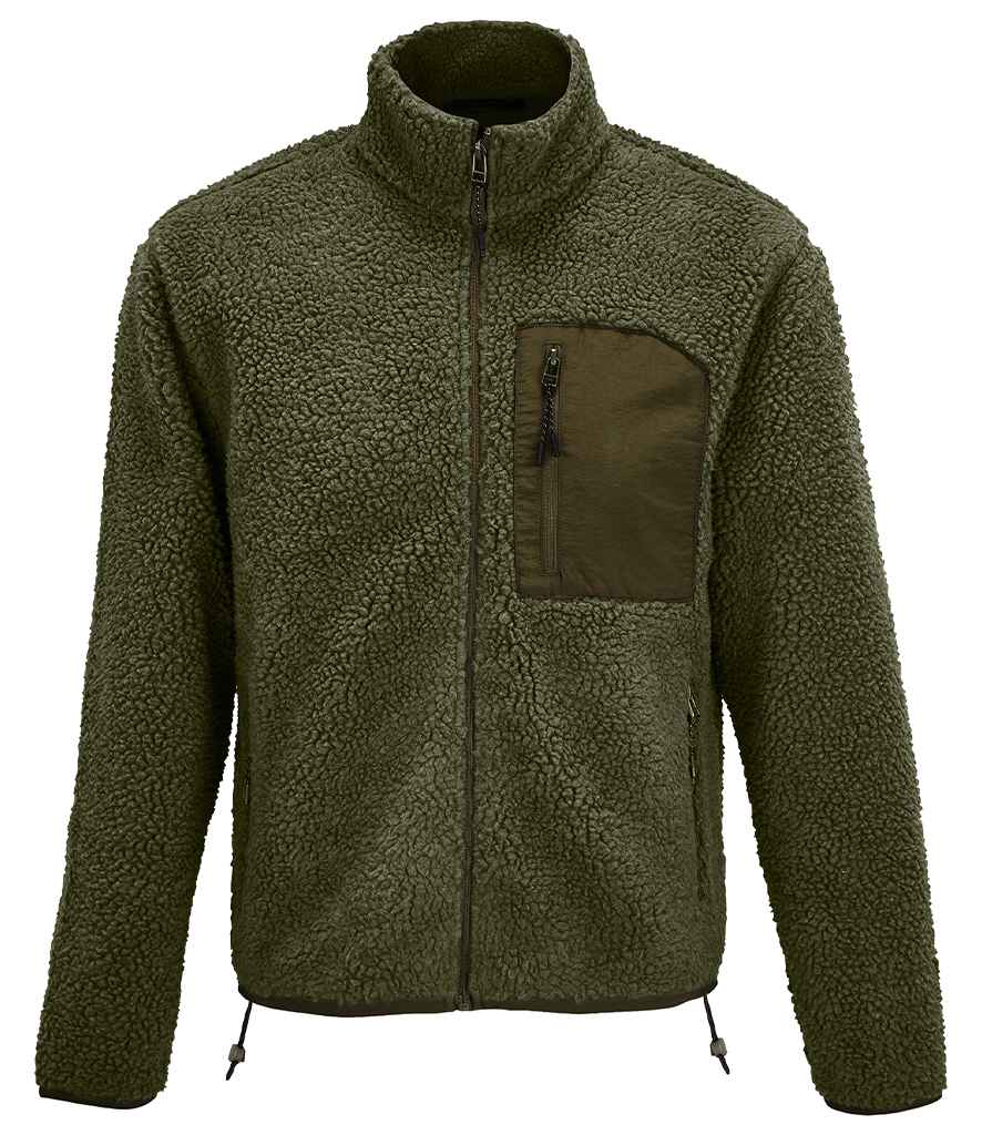 SOL'S Unisex Fury Sherpa Jacket 04042 - Army/Dark Army