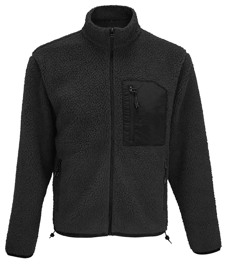 SOL'S Unisex Fury Sherpa Jacket 04042 - Carbon Grey/Black