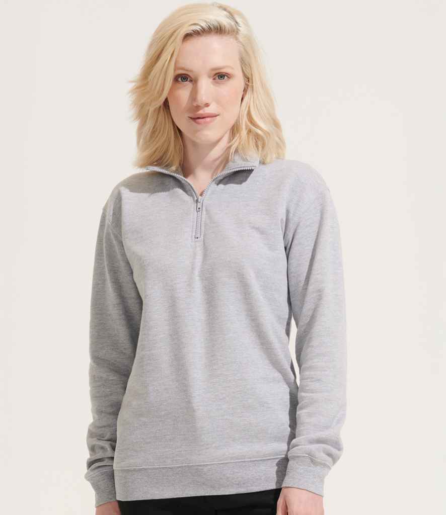 SOL'S Unisex Conrad 1/4 Zip Sweatshirt 04234 - 04234 Grey Marl Model