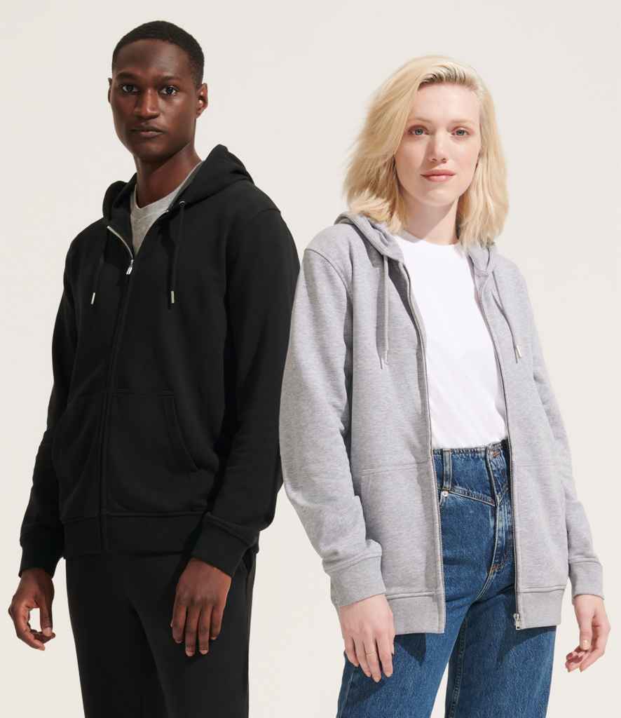 SOL'S Unisex Calipso Eco Friendly Full Zip Hoodie 04237 - 04237 Black Model