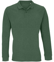 SOL'S Unisex Planet Long Sleeve Piqué Polo Shirt 04241 - Bottle Green