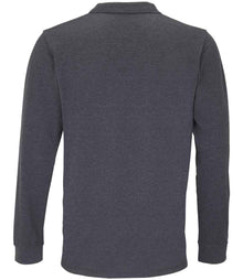 SOL'S Unisex Planet Long Sleeve Piqué Polo Shirt 04241 - 04241 Charcoal Marl Back