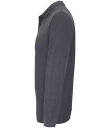 SOL'S Unisex Planet Long Sleeve Piqué Polo Shirt 04241 - 04241 Charcoal Marl Side
