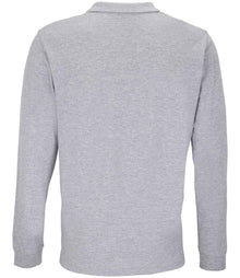 SOL'S Unisex Planet Long Sleeve Piqué Polo Shirt 04241 - 04241 Grey Marl Back