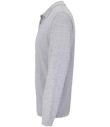 SOL'S Unisex Planet Long Sleeve Piqué Polo Shirt 04241 - 04241 Grey Marl Side