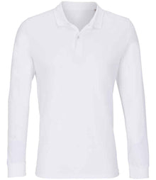 SOL'S Unisex Planet Long Sleeve Piqué Polo Shirt 04241 - White