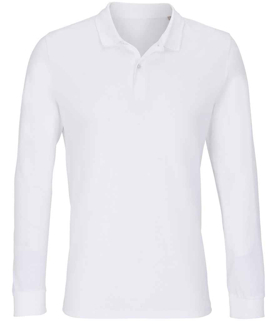 SOL'S Unisex Planet Long Sleeve Piqué Polo Shirt 04241 - White