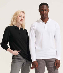 SOL'S Unisex Planet Long Sleeve Piqué Polo Shirt 04241 - 04241 White Model