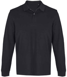 SOL'S Unisex Pacific Long Sleeve Piqué Polo Shirt 04441 - Black