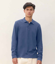 SOL'S Unisex Pacific Long Sleeve Piqué Polo Shirt 04441 - 04441 Denim Model