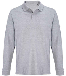 SOL'S Unisex Pacific Long Sleeve Piqué Polo Shirt 04441 - Grey Marl
