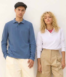 SOL'S Unisex Pacific Long Sleeve Piqué Polo Shirt 04441 - 04441 White Model