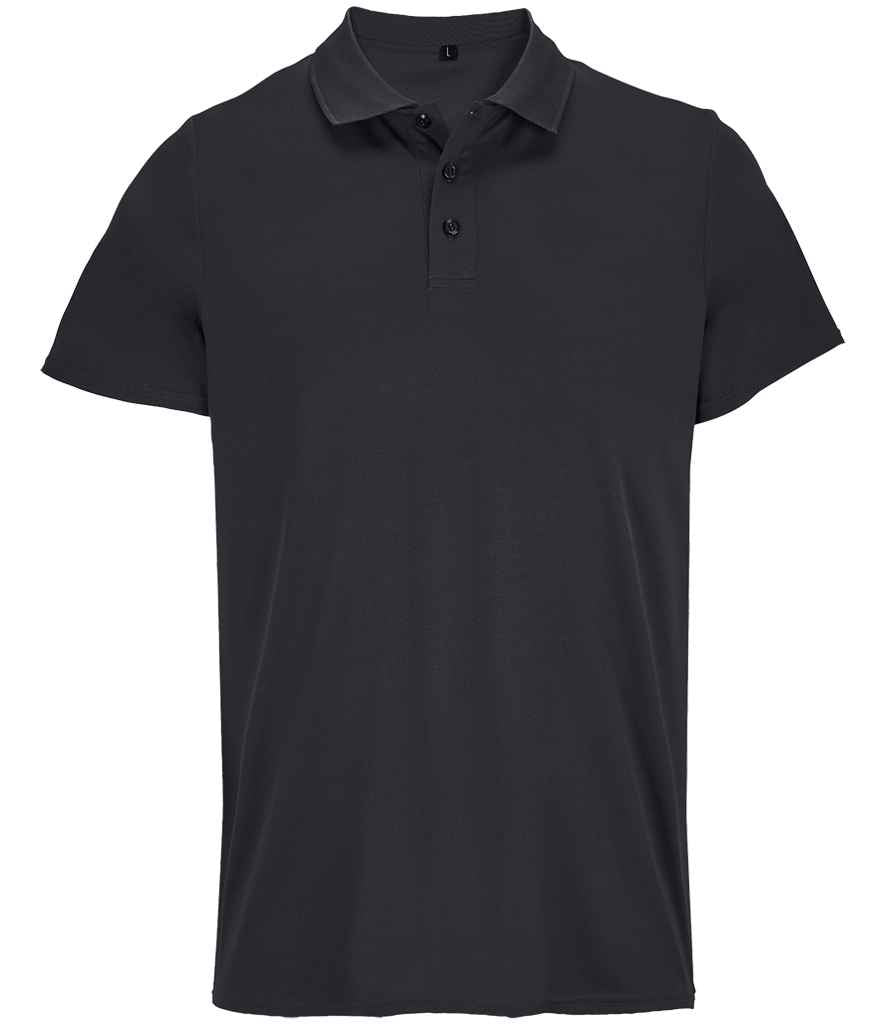 SOL'S Unisex Pitcher Recycled Polyester Piqué Polo Shirt 04442 - Black
