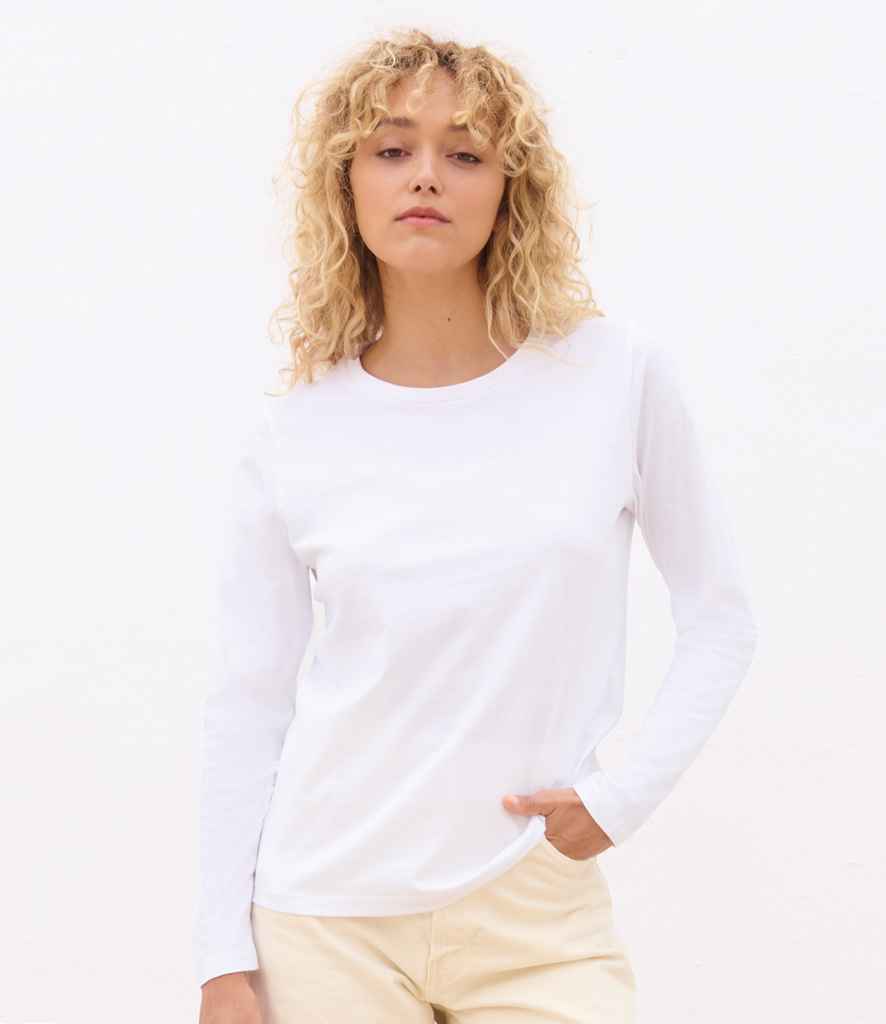 SOL'S Ladies Monarch Long Sleeve T-Shirt 04443 - 04443 White Model