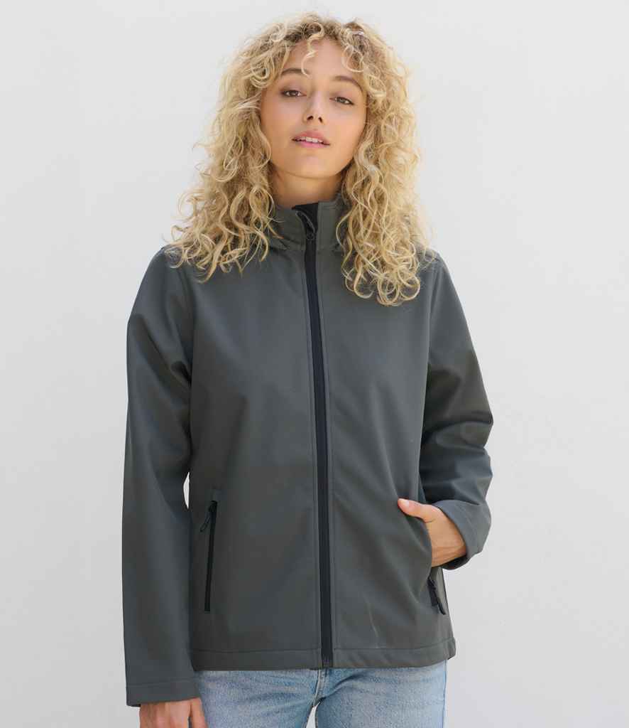 SOL'S Ladies Race Hooded Soft Shell Jacket 04448 - 04448 Charcoal Model