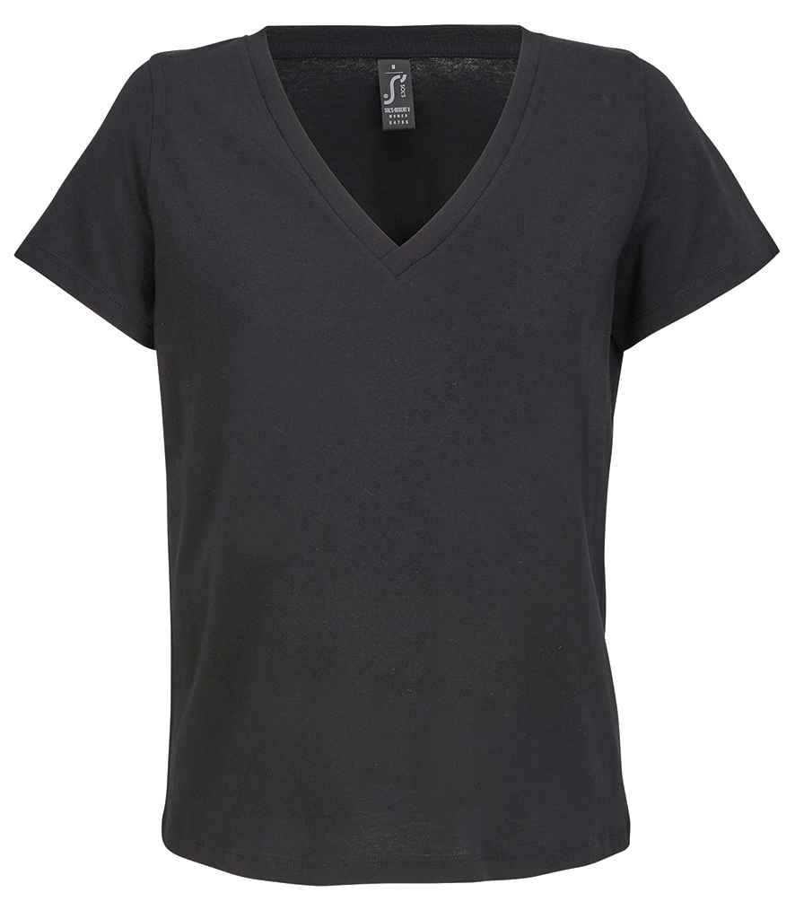 SOL'S Ladies Regent V Neck T-Shirt 04766 - Deep Black