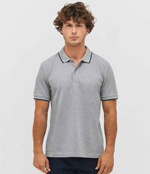 SOL'S Unisex Palermo Polo Shirt 04769 - 04769 Grey Marl/French Navy Model