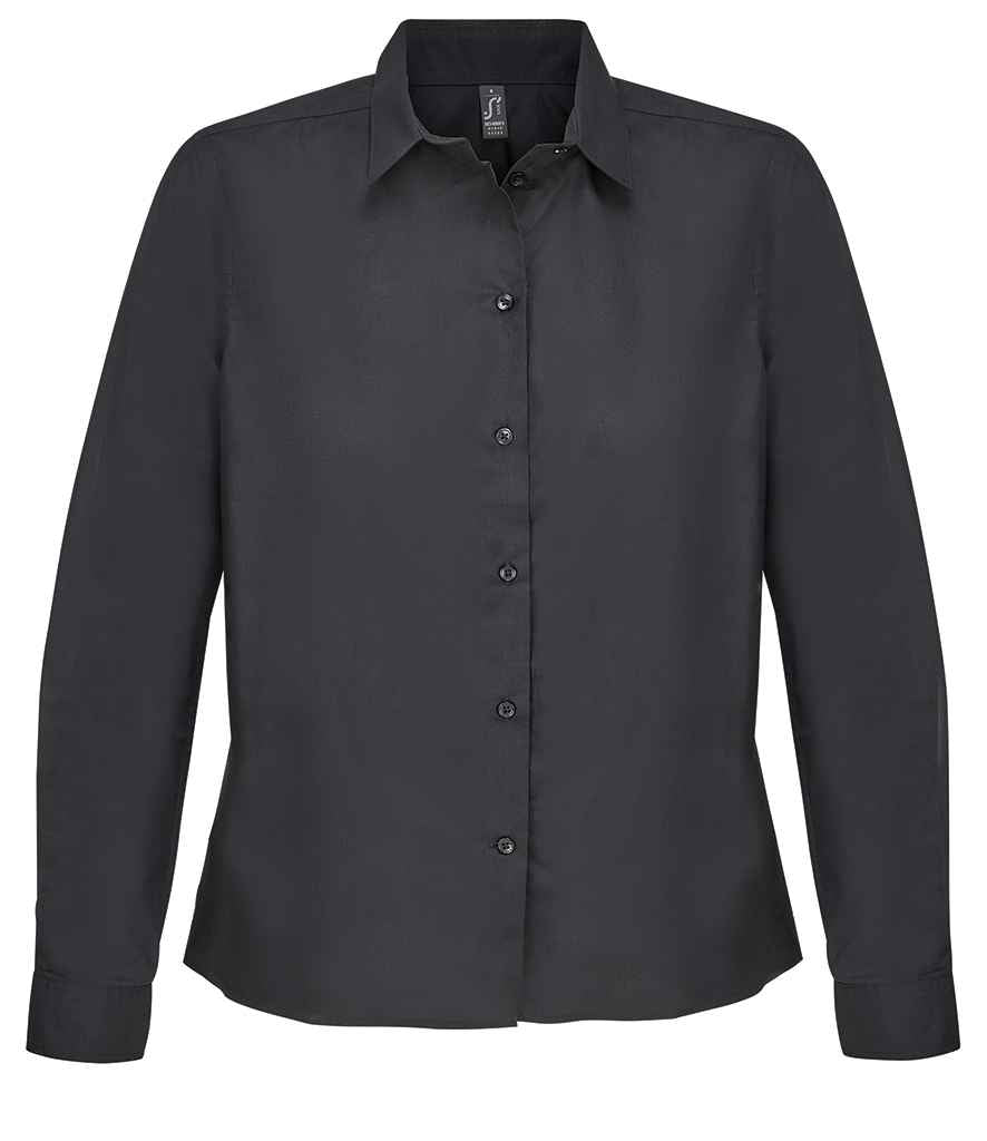 SOL'S Ladies Bailey Long Sleeve Poplin Shirt 04771 - Black
