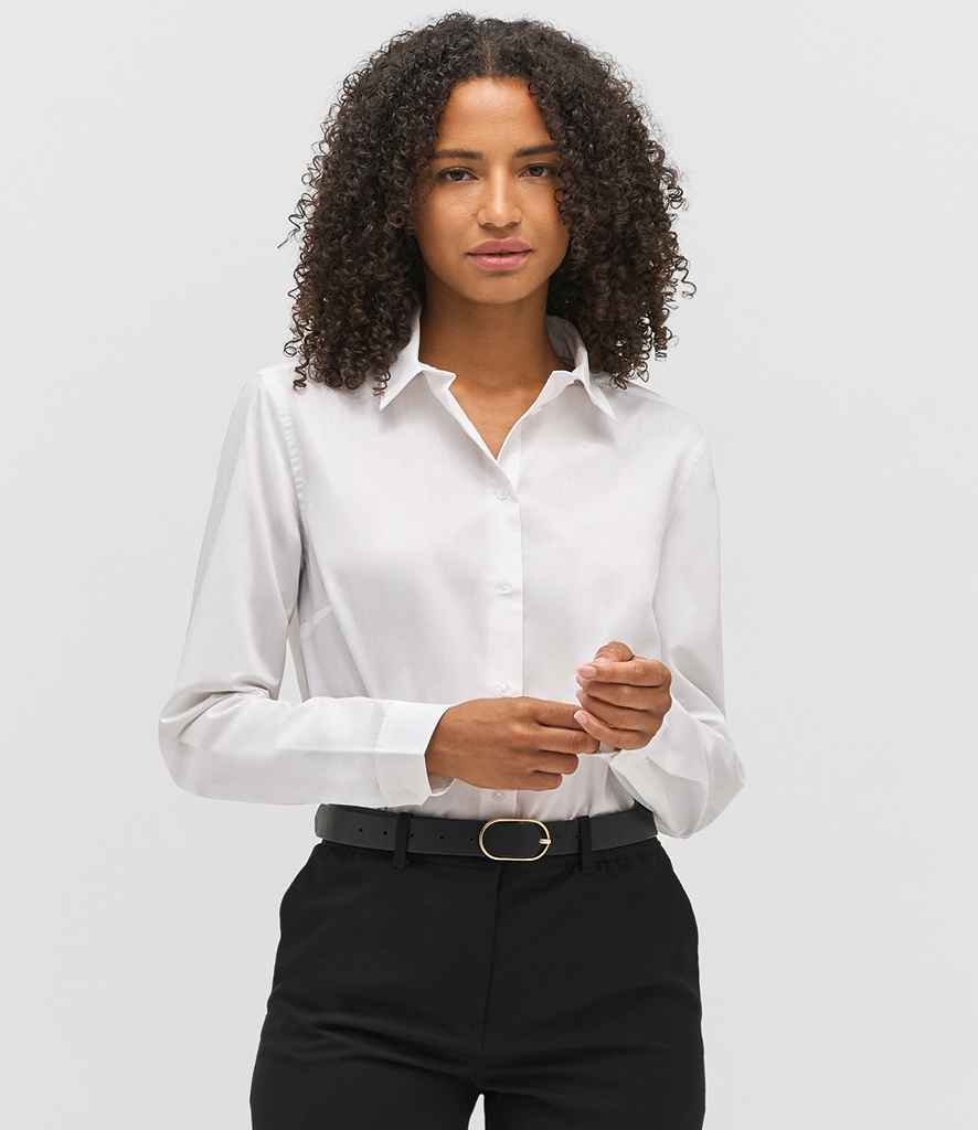 SOL'S Ladies Bailey Long Sleeve Poplin Shirt 04771 - 04771 White Model