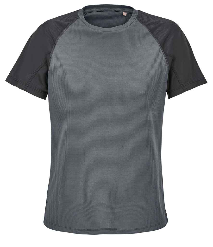 SOL'S Ladies Vortex Ripstop Performance T-Shirt 04788 - Black/Charcoal