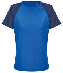SOL'S Ladies Vortex Ripstop Performance T-Shirt 04788 - French Navy/Royal Blue
