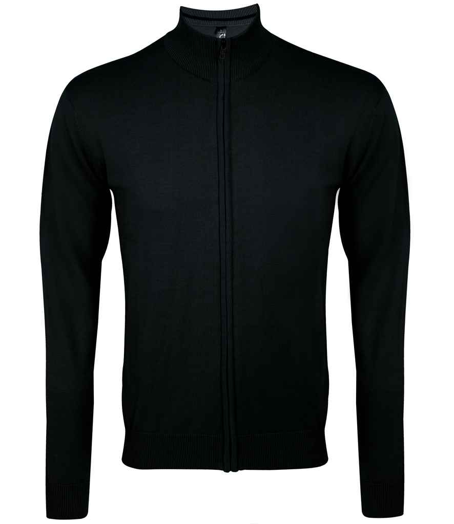 SOL'S Gordon Full Zip Cotton Acrylic Cardigan 10548 - Black