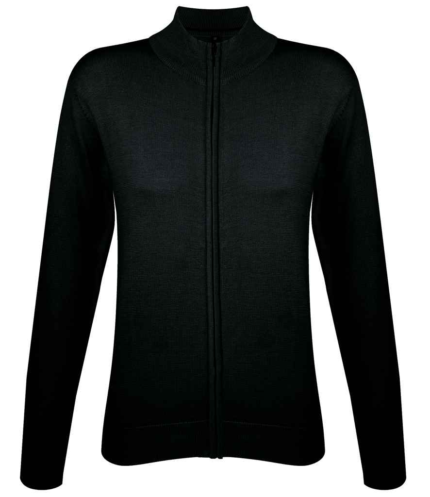 SOL'S Ladies Gordon Full Zip Cotton Acrylic Cardigan 10550 - Black