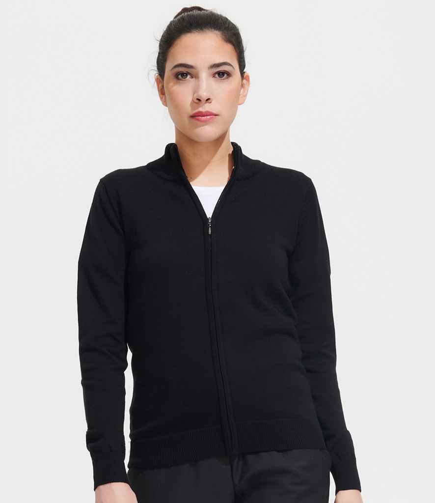 SOL'S Ladies Gordon Full Zip Cotton Acrylic Cardigan 10550 - 10550 Black Model