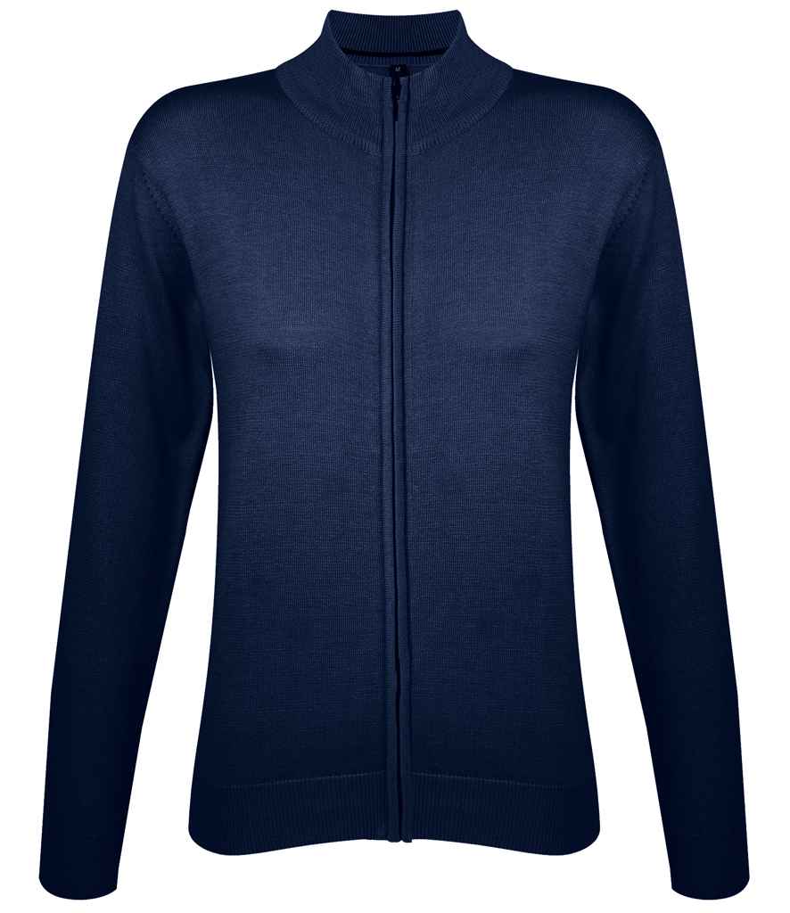 SOL'S Ladies Gordon Full Zip Cotton Acrylic Cardigan 10550 - Navy
