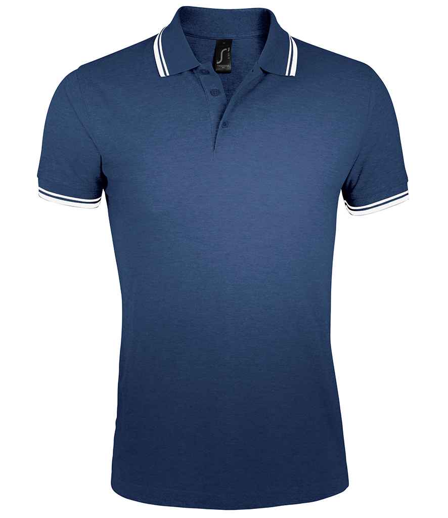 SOL'S Pasadena Tipped Cotton Piqué Polo Shirt 10577 - French Navy/White