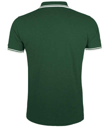 SOL'S Pasadena Tipped Cotton Piqué Polo Shirt 10577 - 10577 Forest Green/White Back