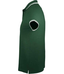 SOL'S Pasadena Tipped Cotton Piqué Polo Shirt 10577 - 10577 Forest Green/White Side