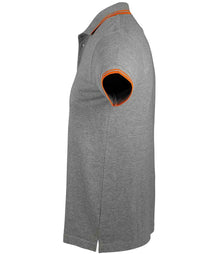 SOL'S Pasadena Tipped Cotton Piqué Polo Shirt 10577 - 10577 Grey Marl/Orange Side