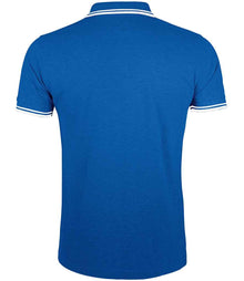 SOL'S Pasadena Tipped Cotton Piqué Polo Shirt 10577 - 10577 Royal Blue/White Back