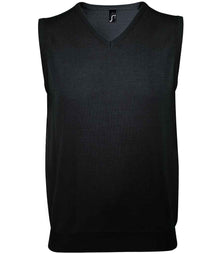 SOL'S Unisex Gentlemen Sleeveless Cotton Acrylic V Neck Sweater 10591 - Black